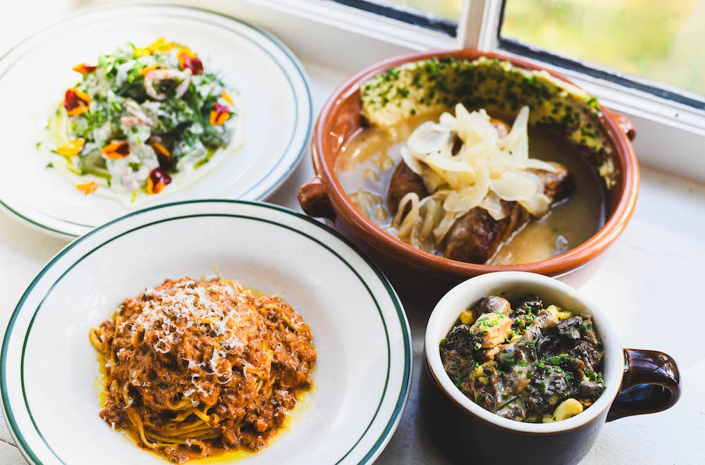 Four dishes that are served at Alpino restaurant in the Corktown neighborhood of Detroit, Michigan.