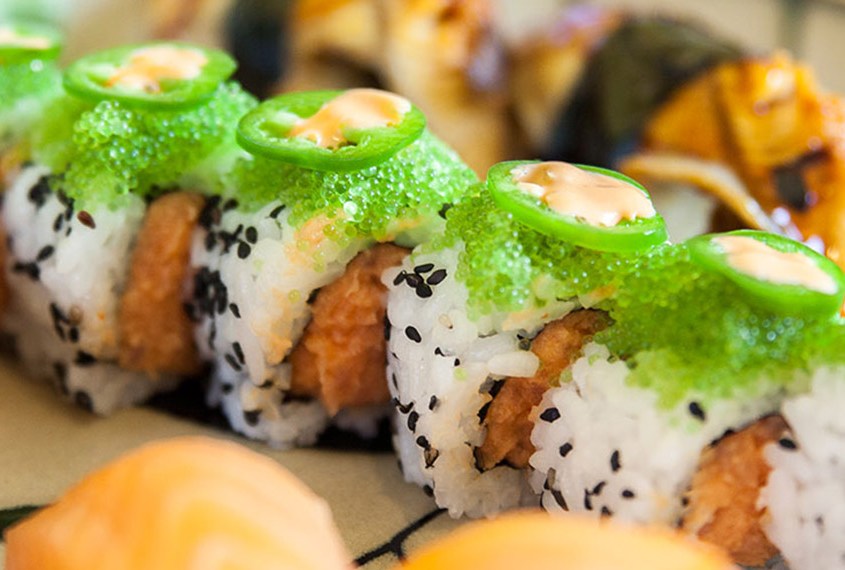Pieces of sushi roll.